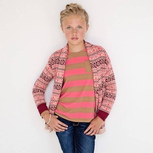 Matilda Jane Other - Matilda Jane Lilliana Cardigan Sweater 14 Fair Isle Harmony Red Friends Forever